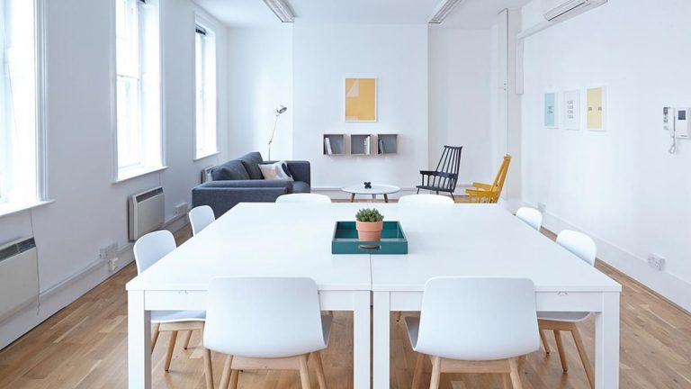 white room business office table